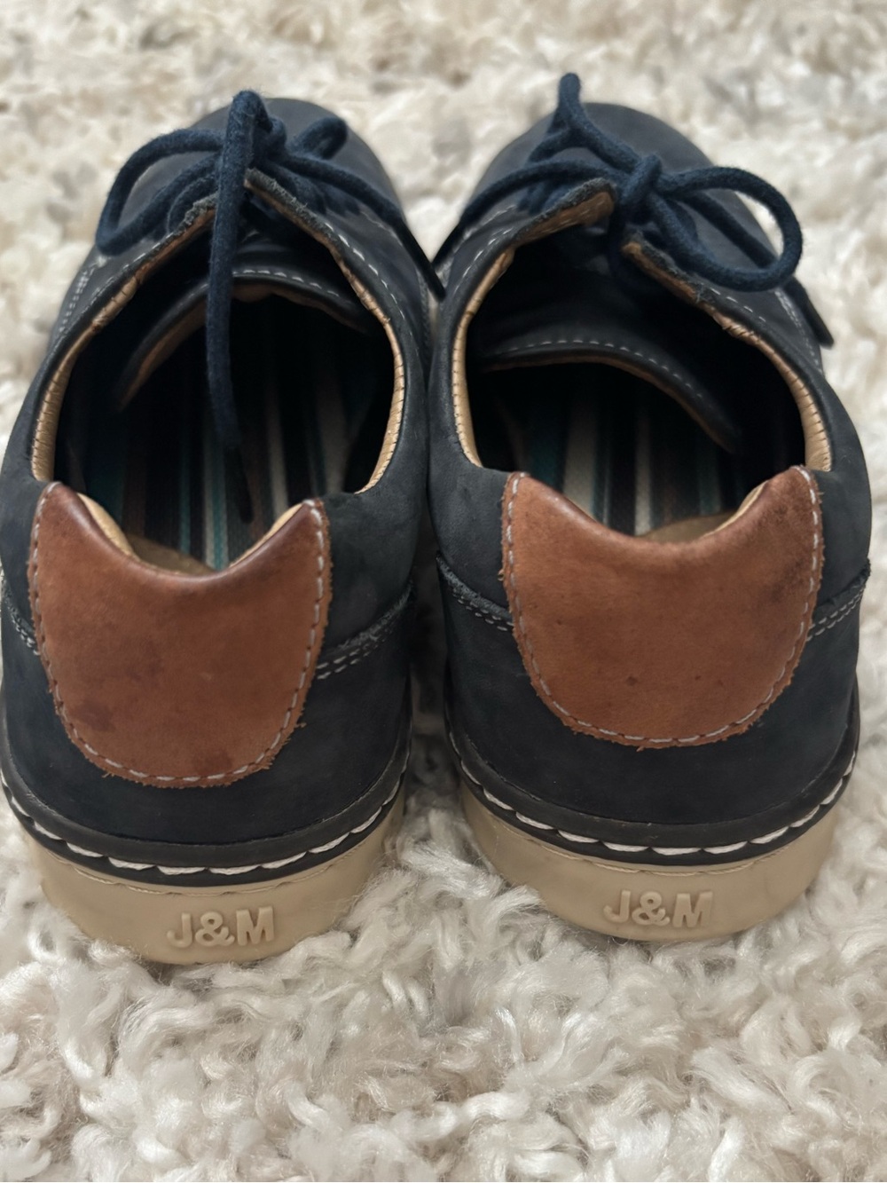 Johnston & Murphy Navy Boys Lace-Up Dress Shoes - Picture 4 of 9